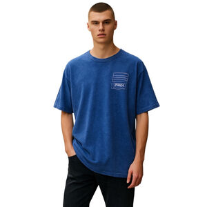 Dogg Supply Co Snoop Dogg T-Shirt Blue Acid Wash SGraphic Tee Dogs on Fence